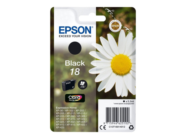 Epson Tinte BK C13T18014012 Claria Home Tinte