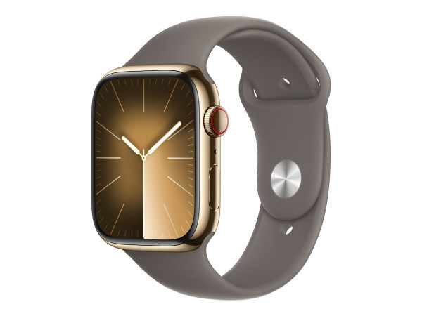 Apple Watch Series 9 (gold/braun, Edelstahl, 45 mm,