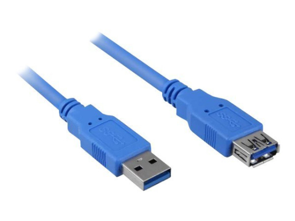 Kabel - USB 2 m USB-A - USB-A Sharkoon Kabel, blau