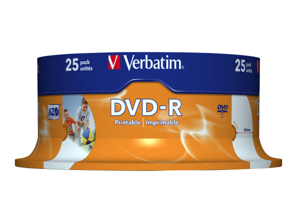 DVD -R 4.7GB Verbatim 25er Sp. PRINT (bis zum Innenrand)