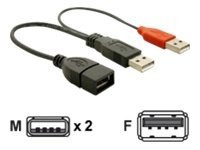 Kabel USB 2x St.A => Bu.A 0,2m Daten- und Powerkabel