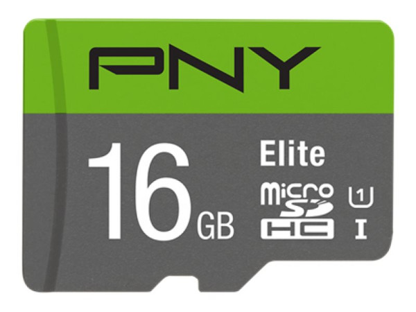 PNY Elite microSD 16 GB (grau/grün, Class 10, UHS-I,