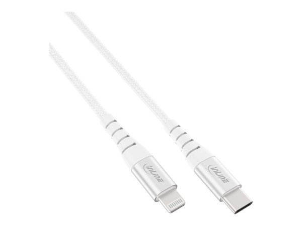 InLine Lightning USB-C Kabel, für iPad, iPhone, 2m silber