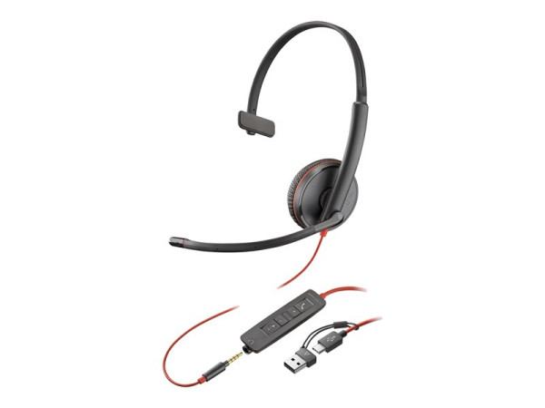 HP Poly Blackwire 3215 Monaural USB-C-Headset + 3,5