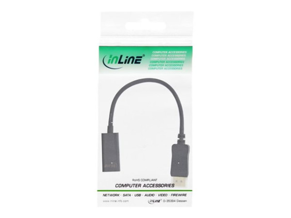 InLine DisplayPort zu HDMI Adapterkabel 0,15m mit Audio 4K