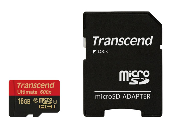 Secure Digital 16384MB 45MB/s Transcend microSDHC Card