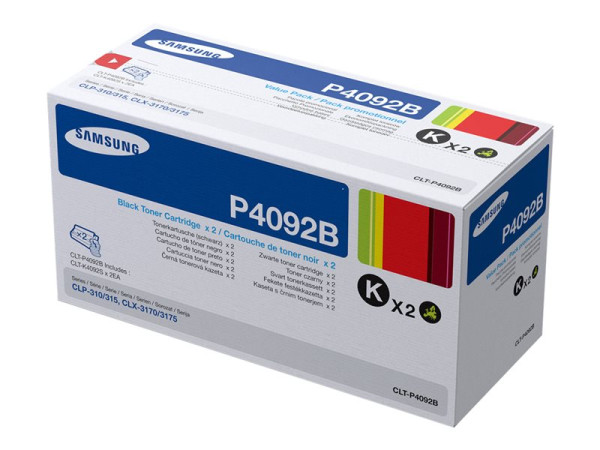 Samsung Sams Toner BK CLT-P4092B 2-pack Doppelpack, Retail