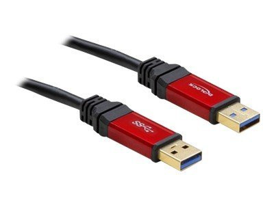 USB Kabel Delock A -> A St/St 3.00m sw/rot Premium