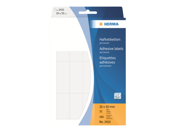 HERMA Vielzwecketiketten wei? 20x50 mm Papier matt 480 St.