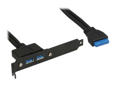 InLineÂ® Slotblech USB 3.0, 2x USB Buchse auf intern