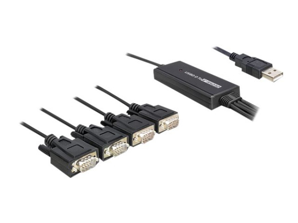 USB Adapter Delock USB A -> 4x D-Sub9 RS-232 St/St