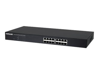 Switch 48,3cm Intellinet 16x FE Rackmount PoE+ schwarz