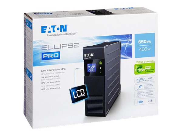 Eaton Ellipse PRO IEC 650VA Tower, USB