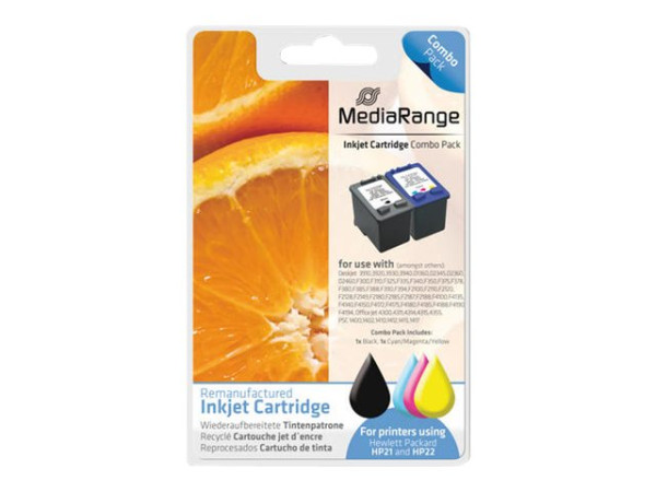 MediaRange Combo-Pack f?r HP21/HP22 - 1x BK/CMY