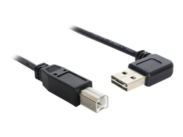 DeLOCK Easy USB 2.0 A-B 90ø li/re 0,5m schwarz,