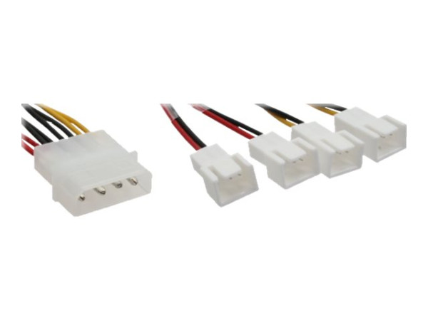 InLine® Lüfter Adapterkabel, 2x 12V und 2x 5V, für 4 Lüfter