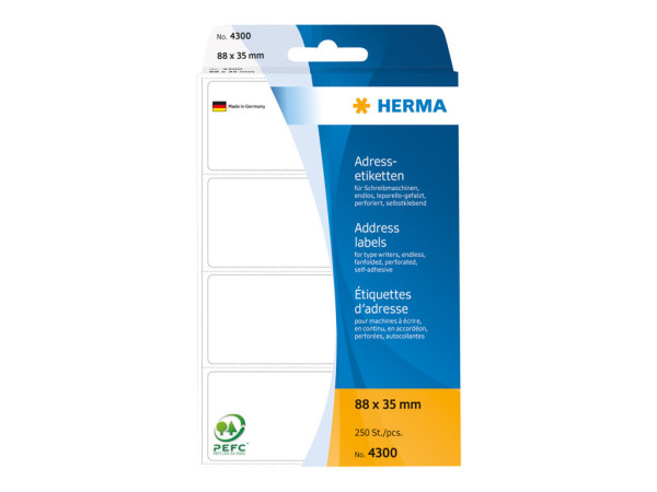 HERMA Etiketten endlos wei? 88x35 mm Papier 250 St.