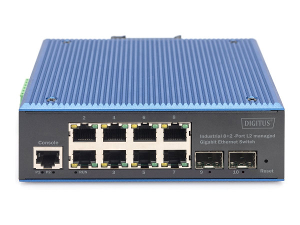Digitus Industrieller 8+2-Port L2 managed Gigabit Ethernet