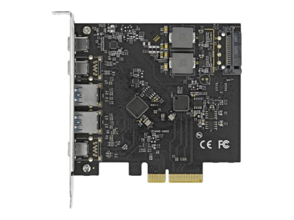 Delock PCIe x4 -> 3 x USB-C plus 2 x USB-A