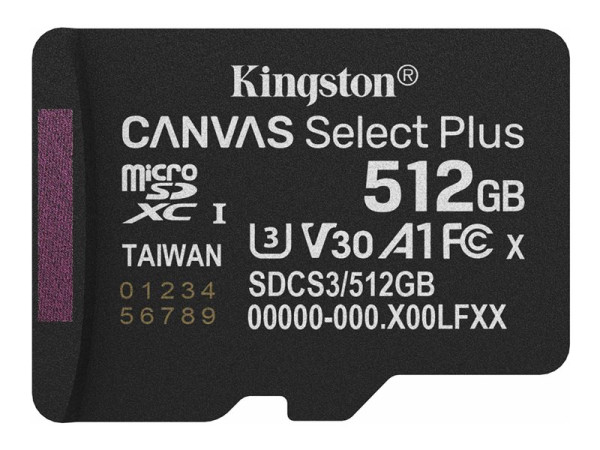 Kingston Canvas Select Plus 512 GB MicroSDXC (schwarz,