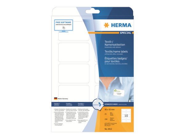 HERMA Namensetik. A4 80x50 mm trennbar wei? abl?sbar 250 St.