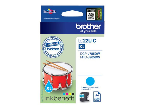 Brother Tinte cyan LC-22UC Tinte Cyan 1200 Blatt