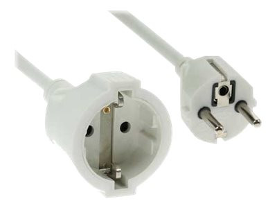 InLine® Schutzkontakt-Verlängerung Stecker / Buchse, weiß,