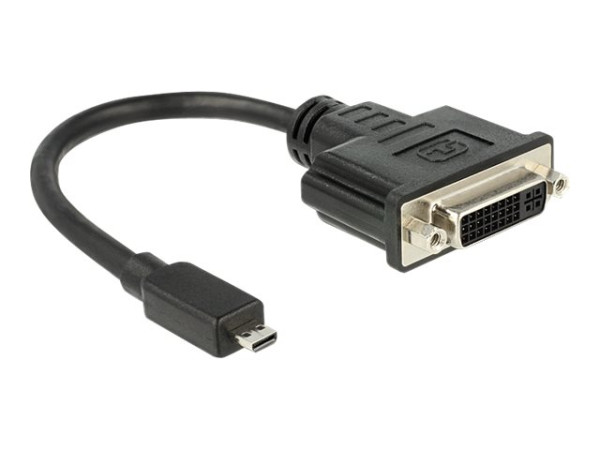 Adapter Delock HDMI micro D -> DVI-D St/Bu schwarz 0,2m