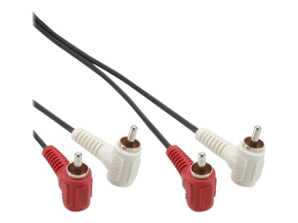 InLine® Cinch Kabel, 2x Cinch, Stecker / Stecker gewinkelt,