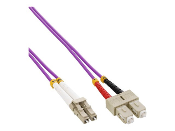 InLine® LWL Duplex Kabel, LC/SC 50/125Ám, OM4, 3m