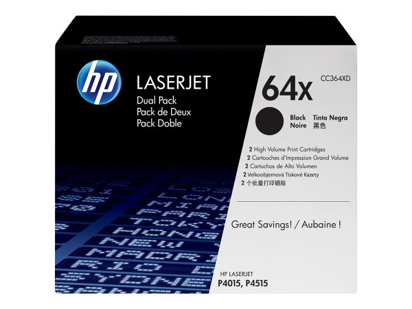 Toner HP CC364X ca.24000 Seiten schwarz Doppelpack