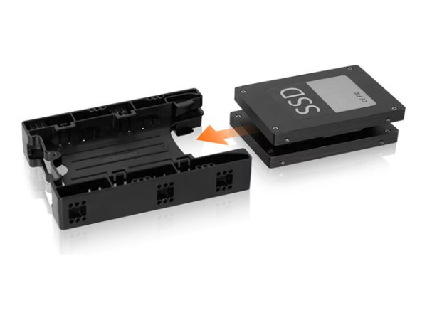 Einbaurahmen IcyDock 2x6,3cm IDE/SATAD in 3,5" HDD/SSD sw