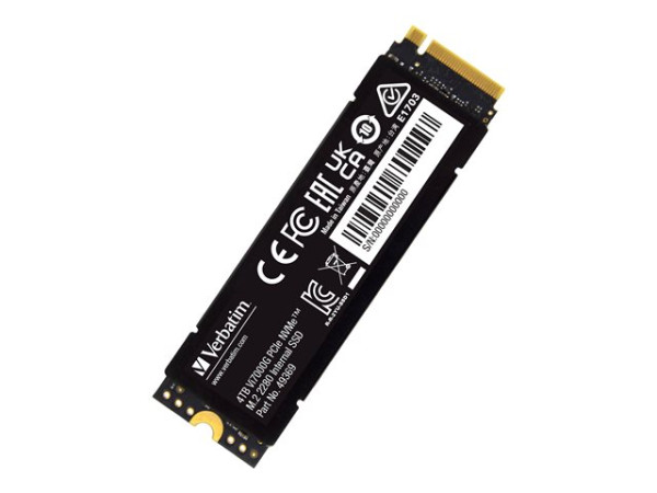 Verbatim Vi7000G 4 TB (schwarz, PCIe 4.0 x4, NVMe, M.2