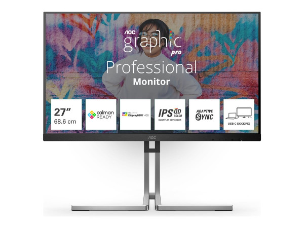 AOC Q27U3CV (68.6 cm (27 Zoll), schwarz, QHD, IPS QD, USB