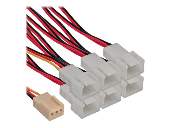 InLine Lüfter Adapterkabel 3pol Molex Buchse an 6x 3pol