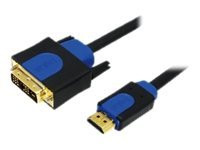 HDMI-DVI-Kabel LogiLink Anschl. 18+1pin St/St 2.00m sw 1.4