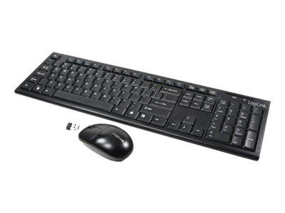 Tastatur LOGILINK Wireless 2,4GHz mit Maus black