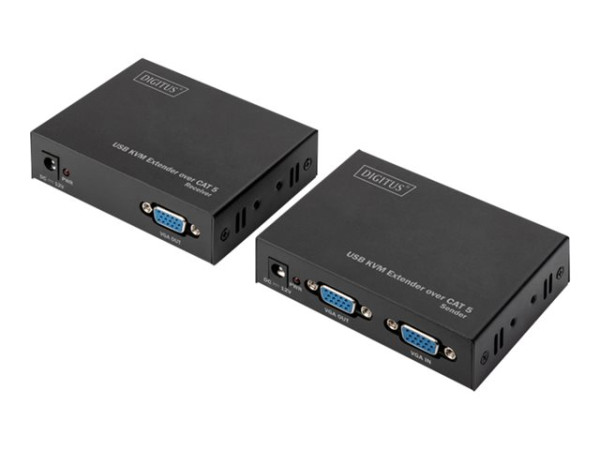 Digitus KVM USB Extender Cat5 (schwarz, USB, VGA)