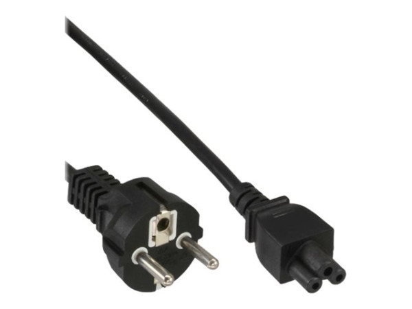 InLine® Netzkabel für Notebook, 3pol Kupplung, schwarz, 0,5m