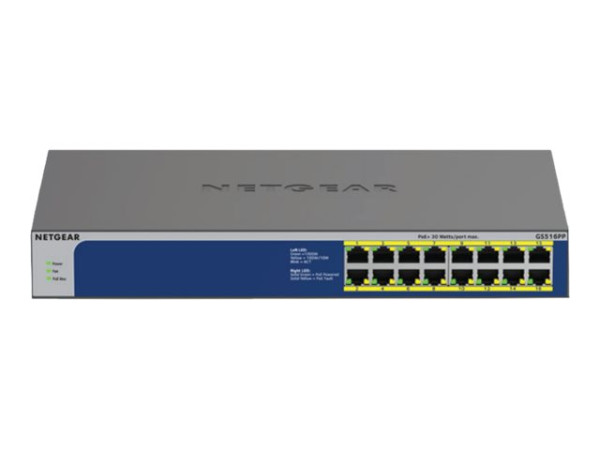 Netgear Netg GS516PP PoE+/GE/UMA/16 | 16x PoE+,