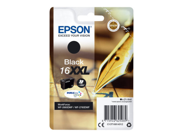 Epson Tinte BK C13T16814012 DURABrite Tinte