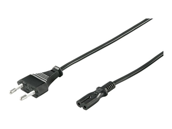 Goobay NK 104 S-300 3m SCHWARZ Netzkabel Eurostecker>Doppe