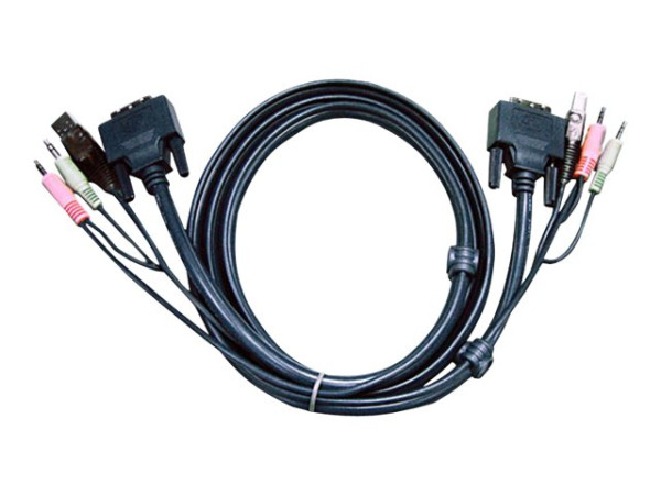 Netzwerktechnik - KVM-Switches - Kabel 3 m DVI, USB, 2x