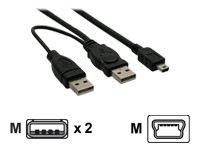 InLine« USB Mini-Y-Kabel, 2x Stecker A an Mini-B Stecker