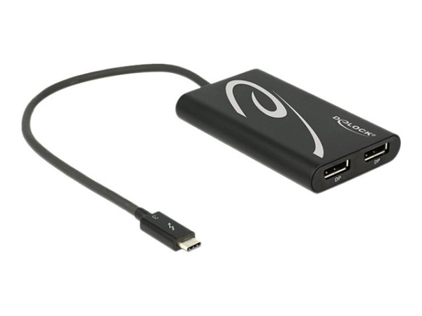 DeLOCK Thunderbolt 3> DP x2 Adapter schwarz, 27cm