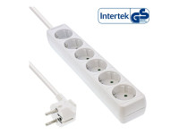 InLine® Steckdosenleiste, weiß, 6-fach, 6x Schutzkontakt, InLine® Steckdosenleiste, weiß, 6-fach, 6x Schutzkontakt,