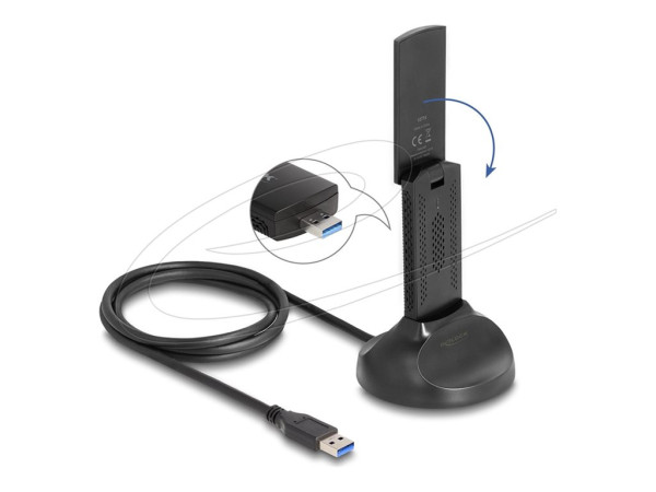DeLOCK Wi-Fi 6E Dualband WLAN USB Adapter AX5400 (2 x 2402