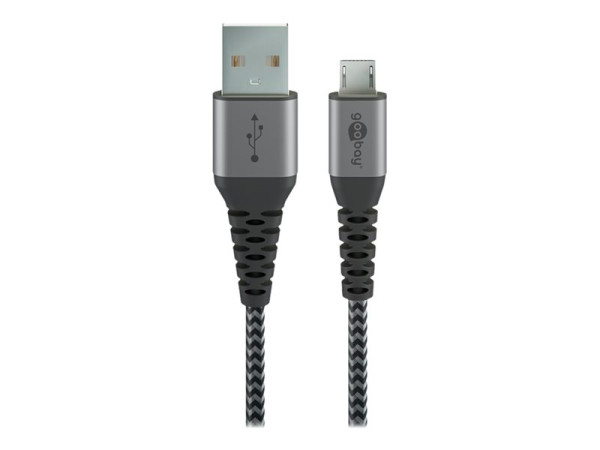 Goobay goobay Kabel micro-USB textil gy/sr 1,0m | 49282