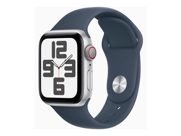 Apple Watch SE (2023) (silber/blau, 40 mm, Sportarmband,