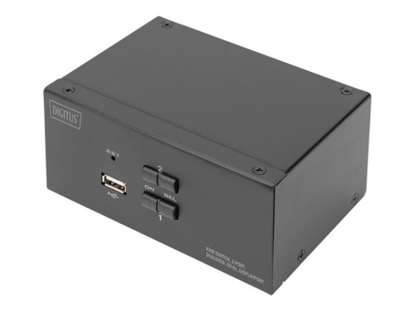 Digitus KVM-Switch, 2-Port, Dual-Display, 4K, DisplayPort